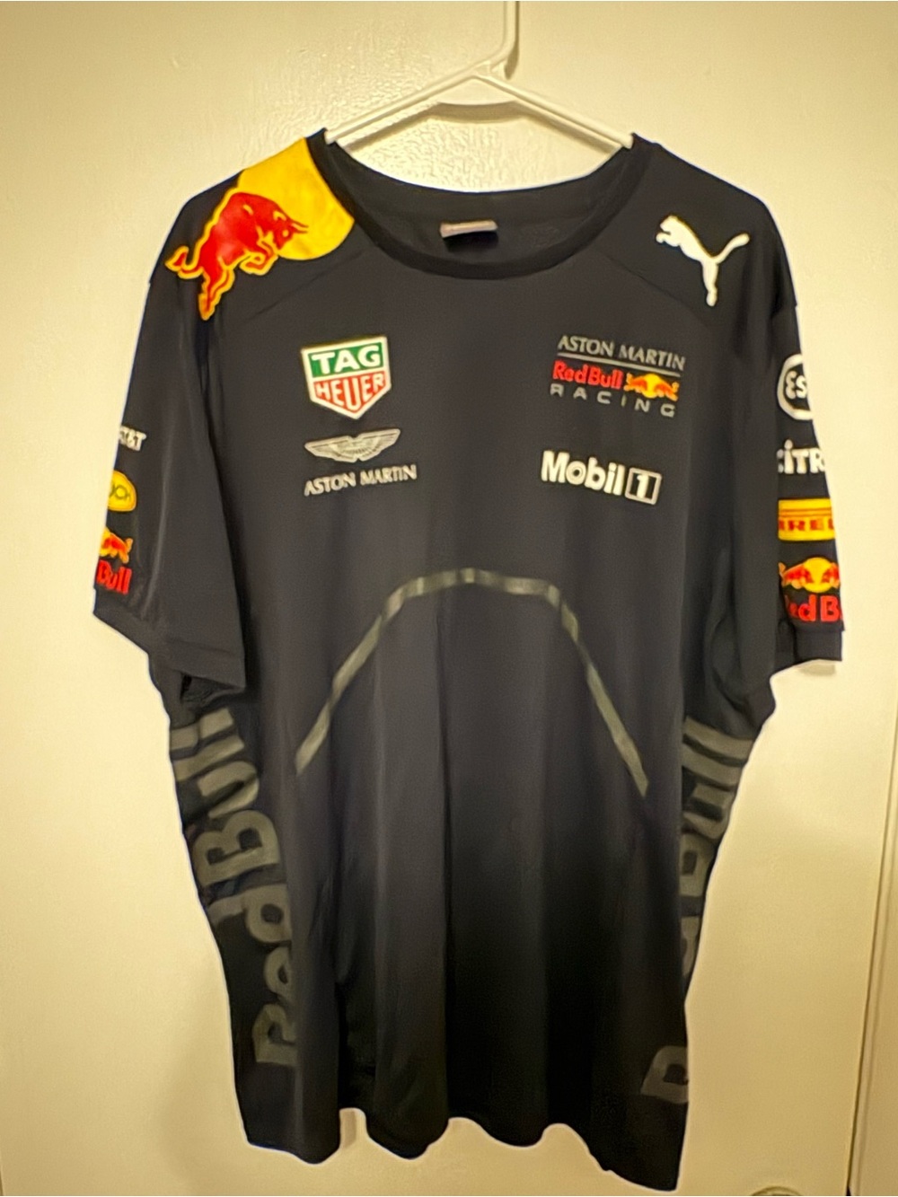 Puma Red Bull Racing Black and Yellow Crewneck Tee